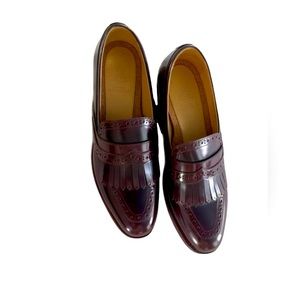 Office of Angela Scott Miss Juliette burgundy tasseled loafers (38) NWOB